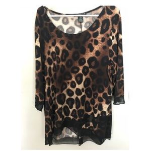 Animal print long sleeve blouse